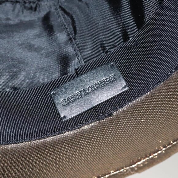 SAINT LAURENT Hat Canvas Gold Tone - Picture 14 of 15